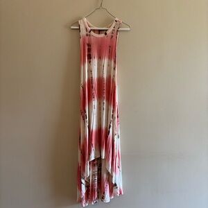 Sweet Claire Pink, Cream & Brown Tie-Dye Maxi